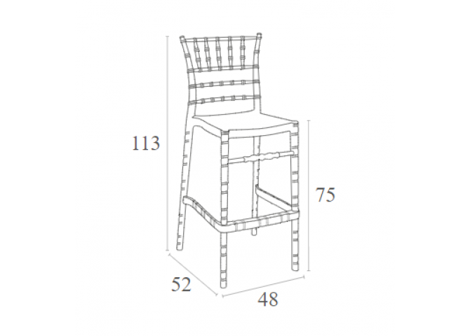 Σκαμπώ Chiavari white glossy 75cm