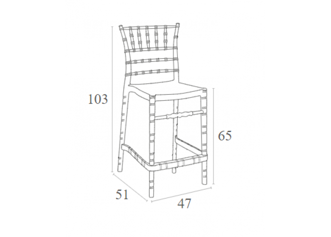 Σκαμπώ Chiavari white glossy 65cm