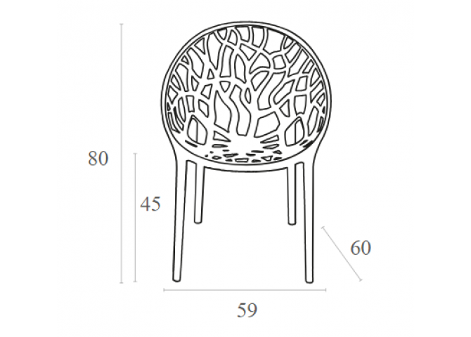 Καρέκλα Crystal amber transparent