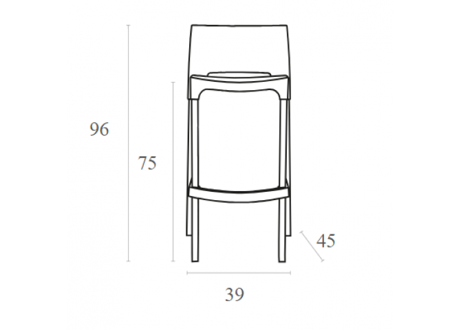 Σκαμπώ bar Gio 75 beige 39x45x96cm