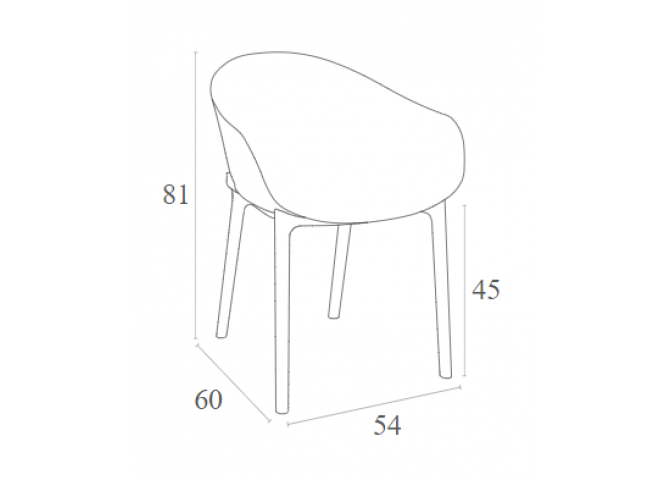Καρέκλα SKY LOUNGE πολυπροπυλενίου σε χρώμα BLACK