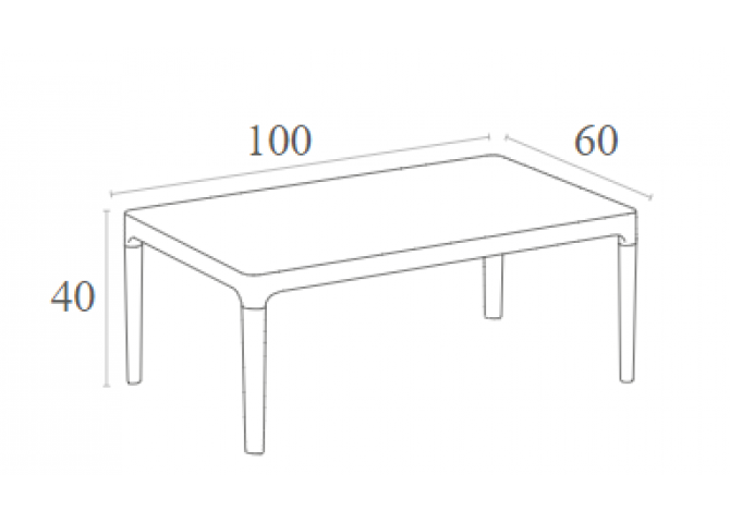 Τραπέζι SKY σε χρώμα λευκό 100X60X40