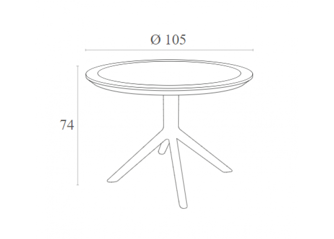 SKY DARK GREY Φ105X74εκ. ΤΡΑΠΕΖΙ ΠΟΛ/ΝΙΟΥ