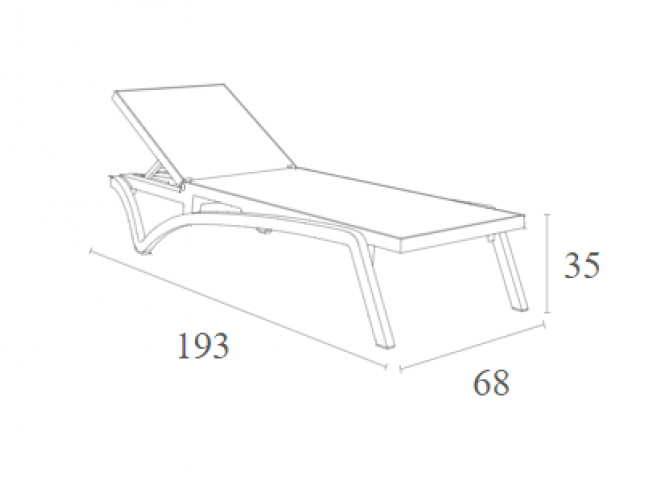 Ξαπλώστρα Pacific dark grey/black 193x68x35εκ