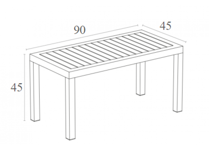 Χαμηλό τραπέζι κήπου Ocean white 90x45x45