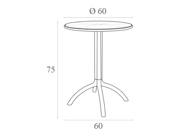 Τραπέζι Octopus Φ60x75cm silver grey