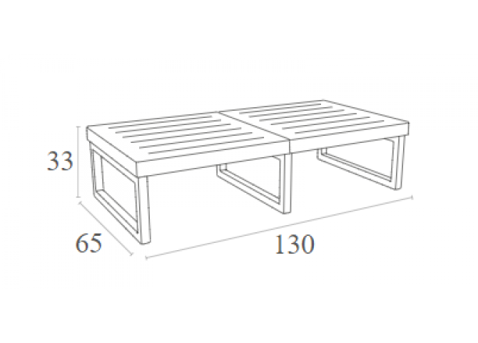 ΜΥΚΟΝΟΣ ΤΡΑΠΕΖΙ DOVE GREY 130X65X33εκ. ΠΟΛ/ΝΙΟΥ