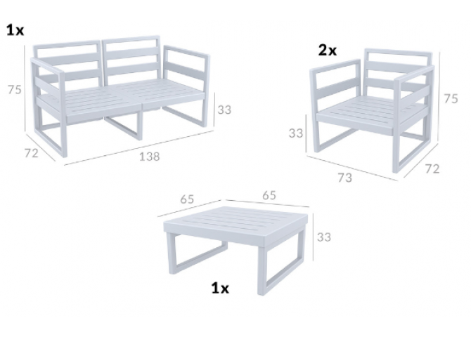 ΜΥΚΟΝΟΣ SET 2ΘΕΣ.SILVER GREY ΜΕ ΜΑΞ.(2ΘΕΣ.+2ΠΟΛ.+ΤΡΑΠ 65εκ.)