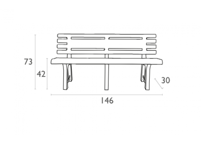 Παγκάκι κήπου από πολυπροπυλένιο 146x73x30cm