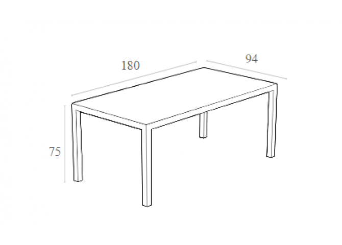 Τραπέζι με τζάμι Tahiti dark grey 180x94x75