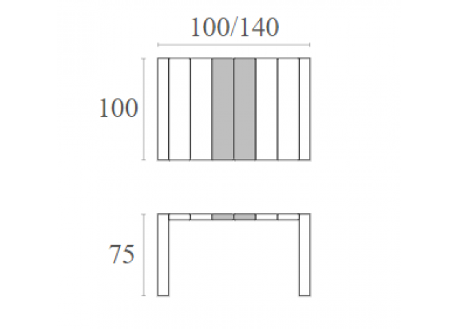 ΤΡΑΠΕΖΙ ΕΠΕΚΤ. VEGAS 100X100/140 DOVE GREY