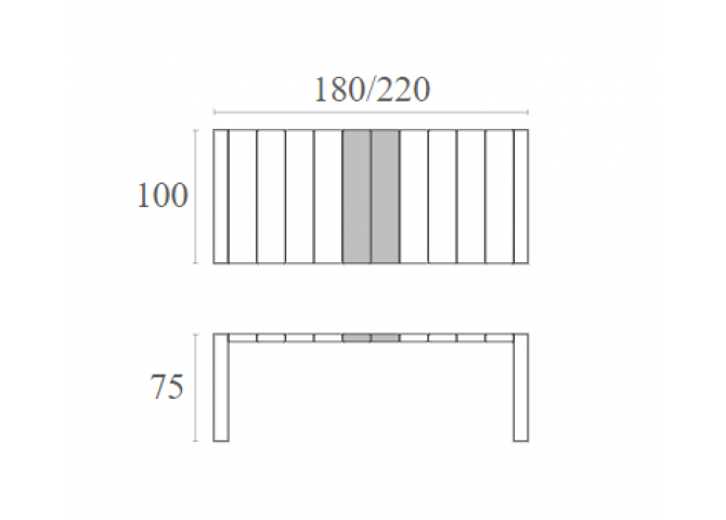 ΤΡΑΠΕΖΙ ΕΠΕΚΤ. VEGAS 100X180/220  DOVE GREY