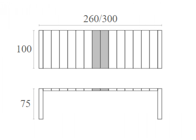 ΤΡΑΠΕΖΙ ΕΠΕΚΤ. VEGAS RATTAN 100X260/300 DARK GREY