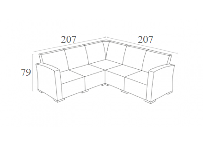 MONACO ΓΩΝΙΑ 207x207x79εκ. ΠΟΛ/ΝΙΟΥ ΣΕ ΚΑΦΕ ΑΠΟΧΡΩΣΗ