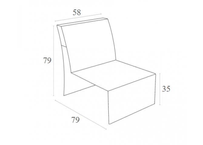 Κάθισμα επέκταση Monaco καφέ 58x79x79εκ