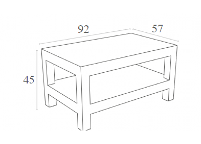 Τραπεζάκι Monaco lounge 92x57x45 καφέ