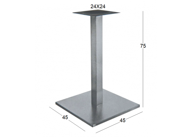 Τετράγωνη inox βάση