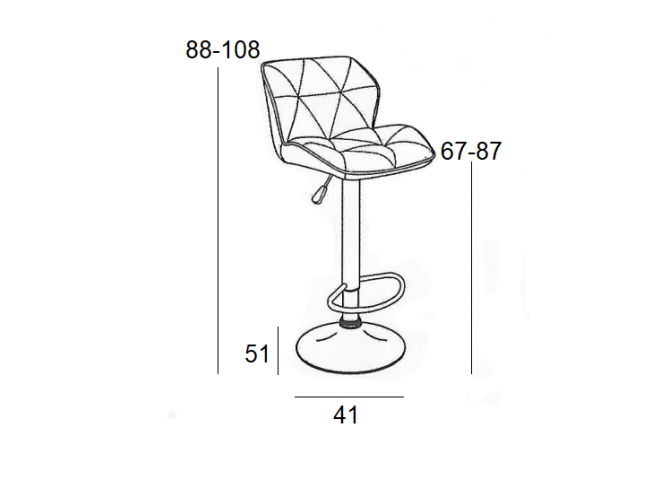 Σκαμπό Μπάρ 2τμχ Bar 86 Margo Μπέζ Pu 42x49x109εκ.