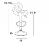 Σκαμπό Μπάρ 2τμχ Bar 91 Μαύρο Pu 39x39x101εκ.