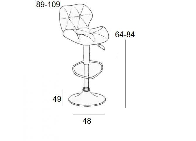 Σκαμπό Μπάρ 2τμχ Bar 91 Μαύρο Pu 39x39x101εκ.