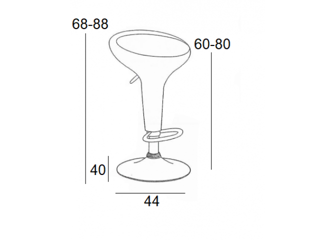 Μοντέρνα σκαμπώ bar σε λευκό χρώμα 41x44.5x77/88cm