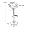 Design σκαμπώ bar από ABS 45x46,5x78/99cm