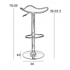 Σκαμπό Μπάρ 2τμχ Bar 5 Κρέμ Pvc 45x45x85εκ.