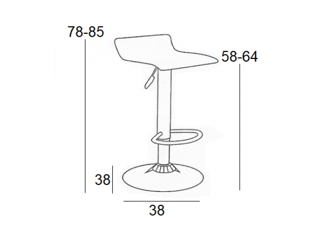 Σκαμπό Μπάρ 2τμχ Bar 3 Κρεμ Pvc 38x39x85εκ.