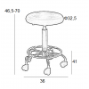 Σκαμπό Μπάρ  Bar 70 Λευκό Pu 38x38x65εκ.