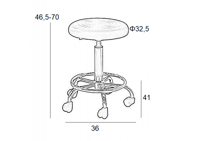 Σκαμπό Μπάρ  Bar 70 Λευκό Pu 38x38x65εκ.