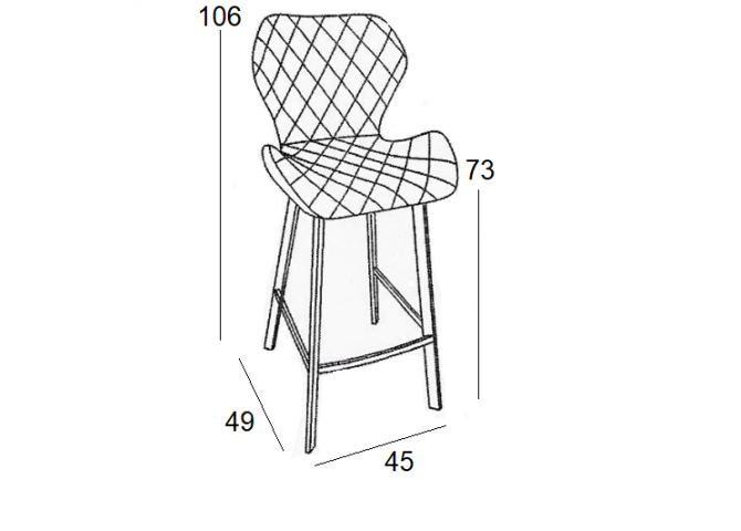 Σκαμπό Μπάρ 2τμχ Martin Μαύρο Ύφασμα 46x48x105εκ.