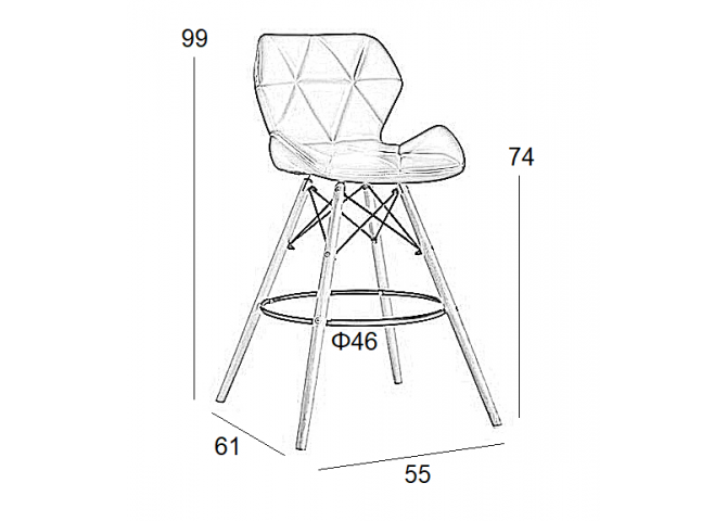 Σκαμπό μπαρ λευκό 55Χ55Χ72/99cm