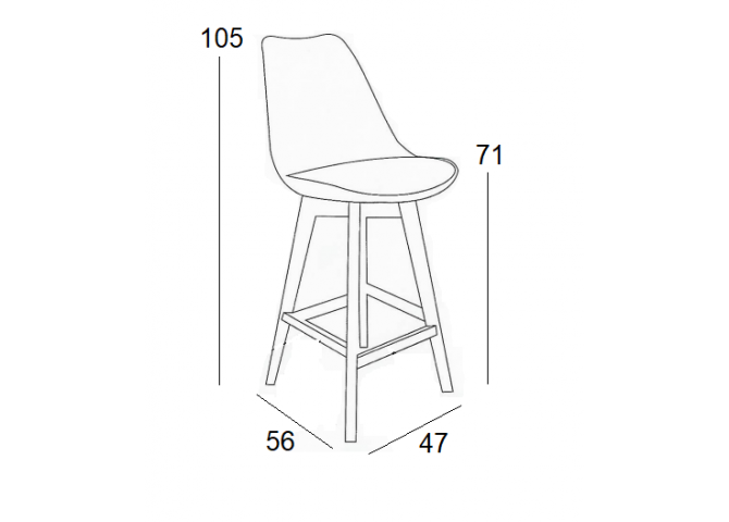 Σκαμπό Bar Λευκό 47Χ56Χ105cm