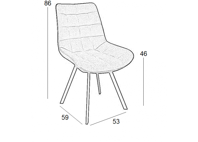 Καρέκλα Τραπεζαρίας Μεταλλική 4τμχ Mira Beige Ύφασμα 51Χ59Χ86εκ.
