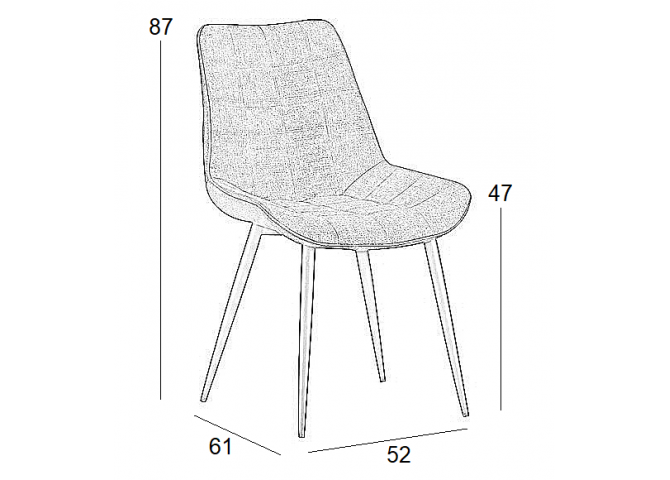 Καρέκλα Τραπεζαρίας Μεταλλική 4τμχ Denis Μπέζ Ύφασμα 56Χ61Χ85εκ.