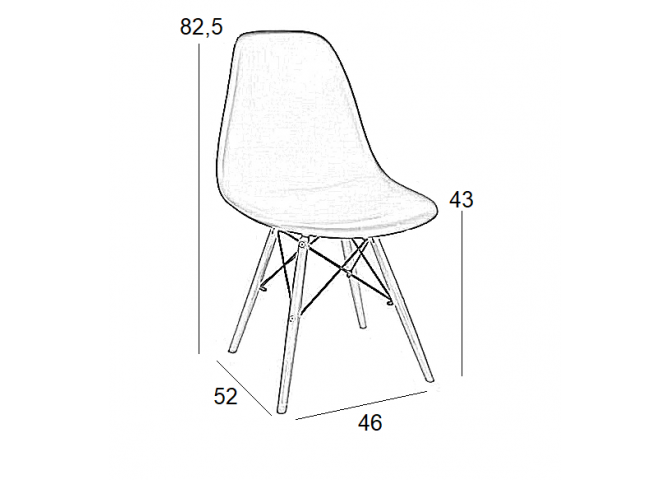 Καρέκλα Τραπεζαρίας Ξύλινη 4τμχ Loft Λευκό PP 46X55X81εκ.