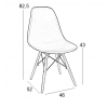 Καρέκλα με ξύλινο σκελετό και μέταλλο 46X55X81cm (4 τεμ)