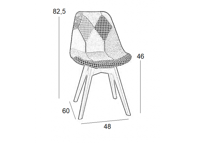 Μοντέρνα καρέκλα με ύφασμα patchwork