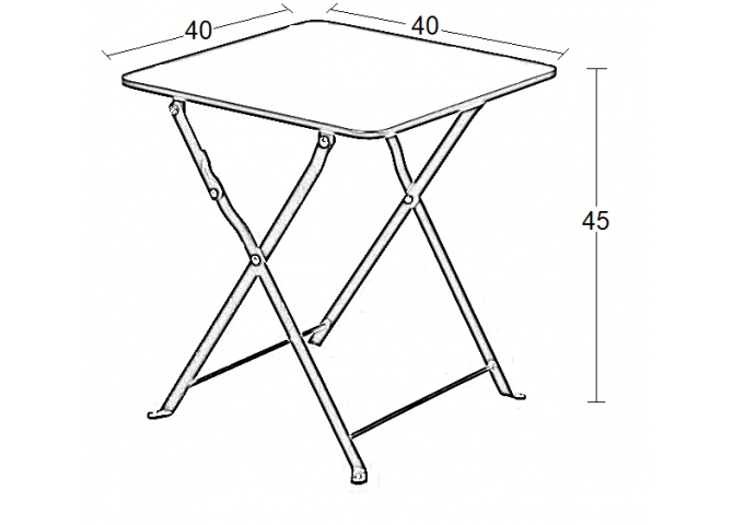 ALMA 40X40X45εκ. ΜΑΥΡΟ ΤΡΑΠΕΖΙ ΜΕΤΑΛΛΙΚΟ ΠΤΥΣ/ΝΟ