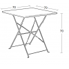 Μεταλλικό τραπέζι πτυσσόμενο σε μαύρο χρώμα 70x70