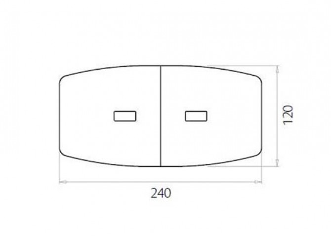 Συνεδριακό τραπέζι οβάλ 240x120cm
