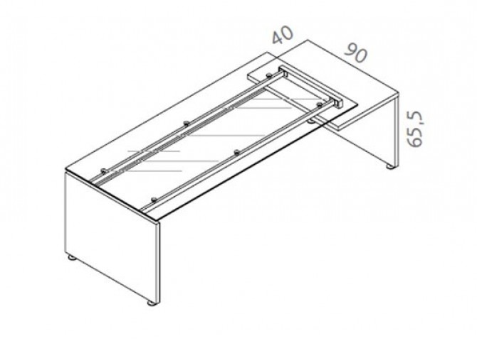 Γραφείο σε λιτή γραμμή 240x90cm